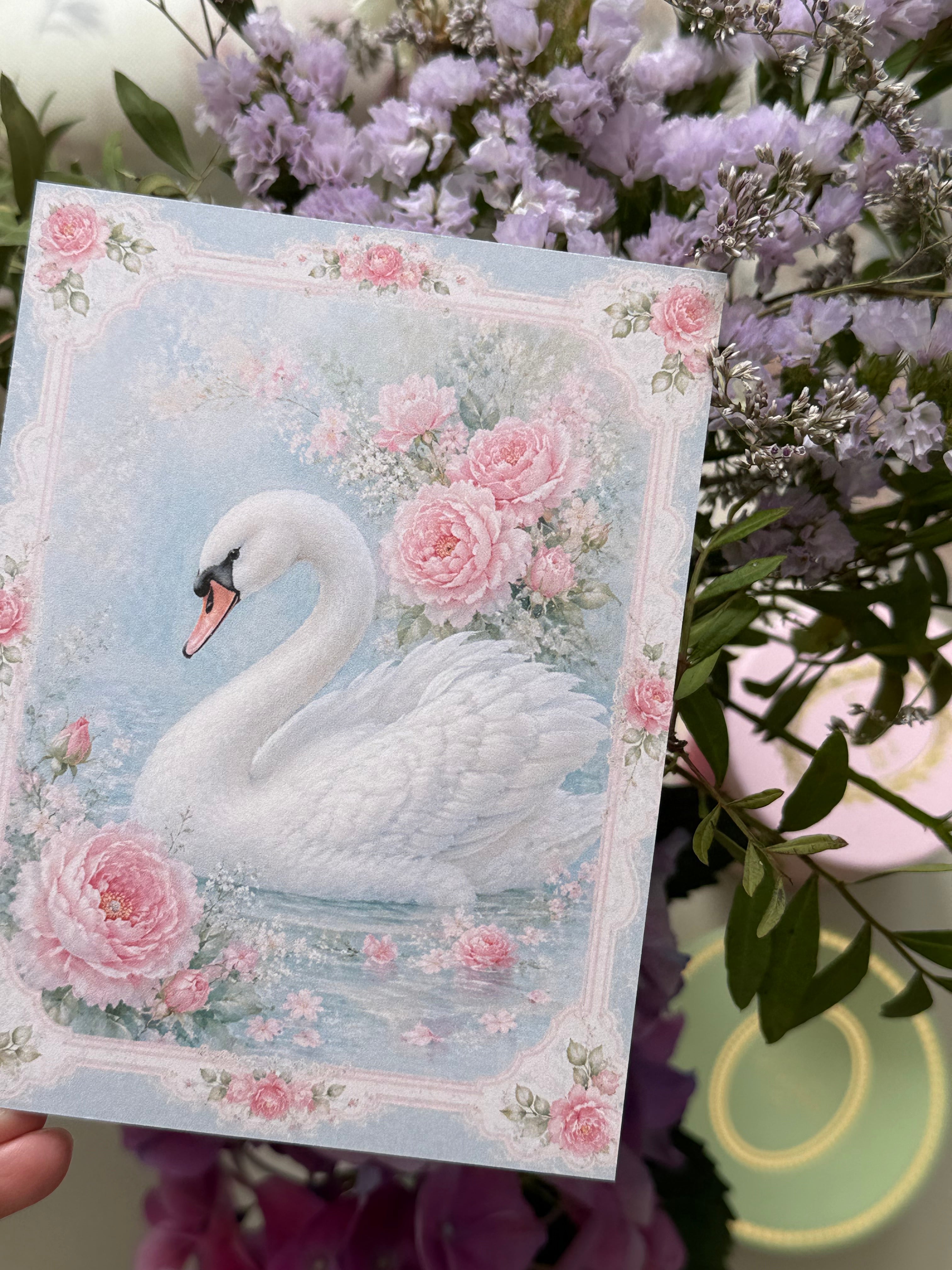 Swan Print - double sided quote