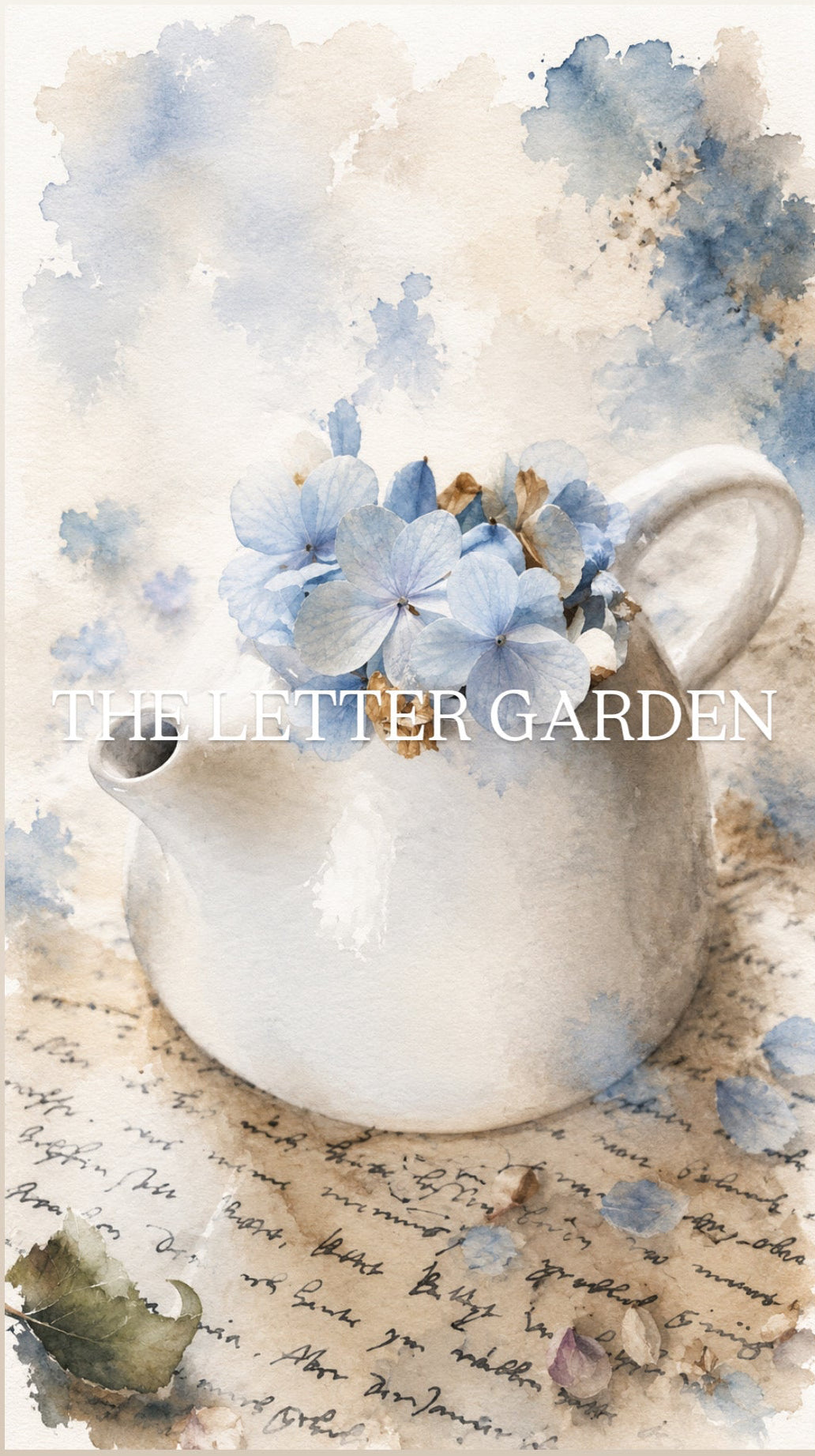 Blue Hydrangea in Teapot